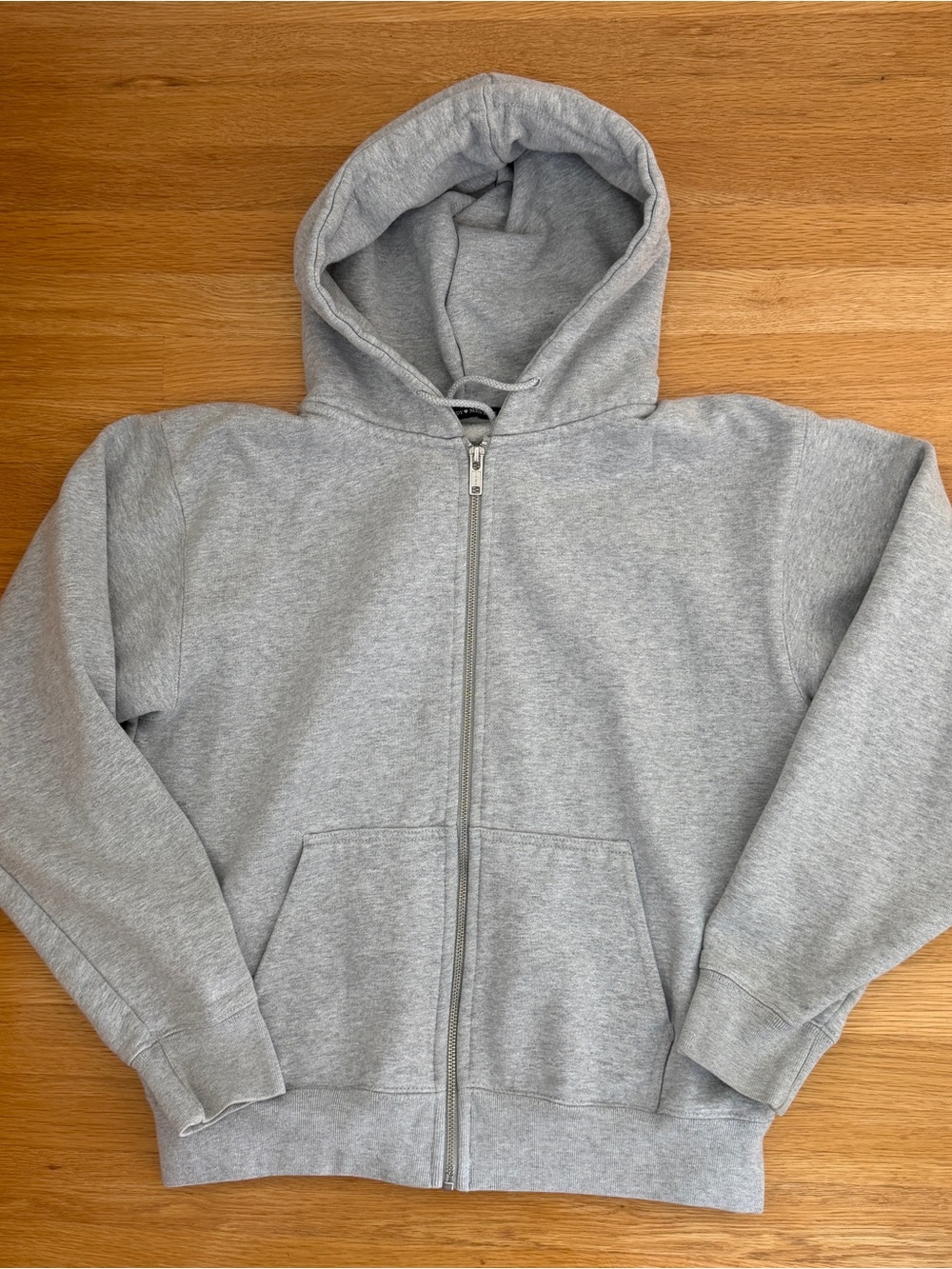 Brandy Melville Light Gray Zip-Up Hoodie